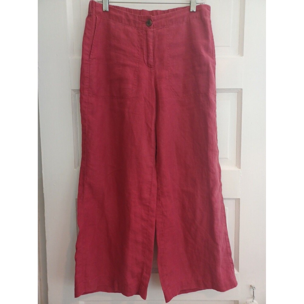 J. Jill raspberry linen wide leg pants XS casual minimalist colorful Lagenlook